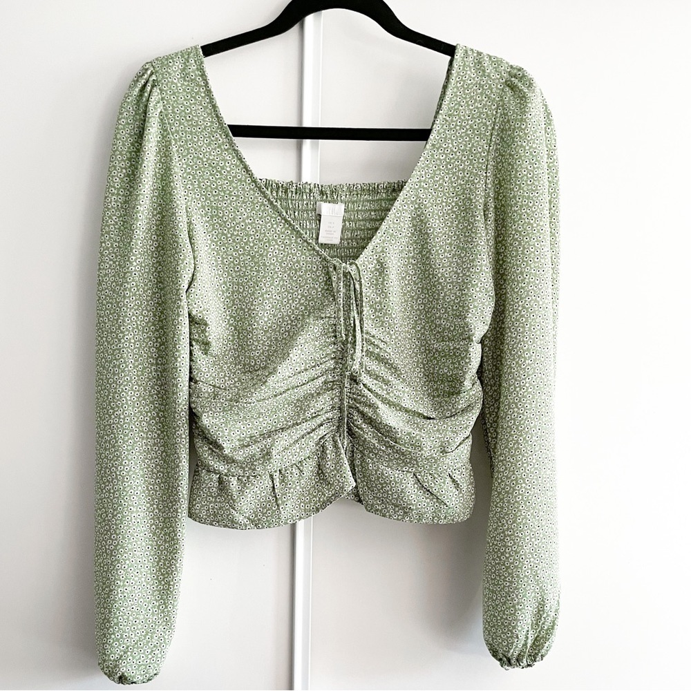 H&m Ditsy Floral Peasant Blouse